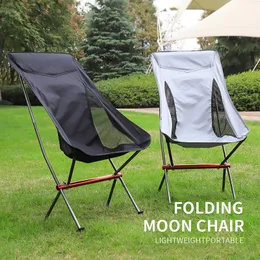 Portable Folding Camping Chair Outdoor Moon Chair Collapsible Foot Stool For Hiking Picnic Fishing Chairs Seat Tools 240126