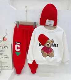 Zestawy odzieży Baby Girls Boy Ubrania Sprężyna jesień moda dla dzieci Solid kolor drukarnia top spodnie dresowe dla dzieci odzież sportowa 2-6Y