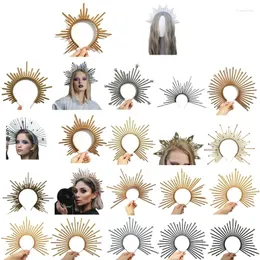 Fermagli per capelli Lolita Halo Crown Copricapo Tiara barocca Cosplay Fascia fai da te Dea Maria