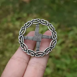 Brooches Celtic Cross Badge St. Brigid's Brooch Religious Jewelry Hat Backpack Decoration