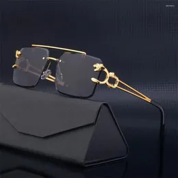 نظارات نظرية في الهواء الطلق Rimless Rimless Rimless للرجال Steampunk Cycling Women Punk Fashion Glasses عتيقة الظلال Gafas