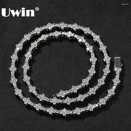 Chains UWIN Cross Tennis Chain Necklaces For Women 6mm Cubic Zirconia Bracelets Iced Out Fashion Jewelry Gift