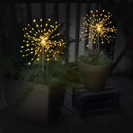 LED Solar Fireworks Lights Waterproof Outdoor Dandelion Flash String Fairy Lights for Garden Landscape Lawn Decor