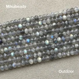 느슨한 보석 도매 천연 자연 4 5.5mm Labradorite Faceted Rondelle 구슬 보석 제작 DIY 팔찌 목걸이