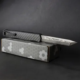 Новый Heretik II АВТО тактический нож Damascus Tanto Point Blade с ЧПУ Авиационная алюминиевая ручка Открытый Кемпинг Туризм EDC Карманные ножи с нейлоновой сумкой