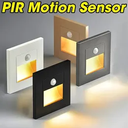 Luci notturne Sensore rilevatore di movimento PIR Luce scale a led Lampada a induzione per il corpo umano a infrarossi Gradini da incasso Scala Scala Camera da letto