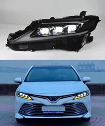 Toyota Camry için kafa ışığı LED Gündüz koşu far 2018-2022 DRL Turn Sinyal Çift Işın Lambası lens Araba Stil