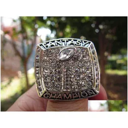 Fantasy American Football Championship Ring Men Fan Samitir Giveir Gift Hurtowa dostawa Dhei4