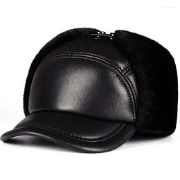 Ball Caps Autumn And Winter Men's Anti-cold Warm Baseball Cap Thunderbolt Ear Protection Cotton Flat Top Hat