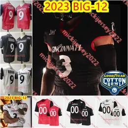 2024 Big-12 Travis Kelce Desmond Ridder Cincinnati Bearcats Camisa de futebol costurada Derek Wolfe Brig Owens Gerrid Doaks James Wiggins Ci H High igh