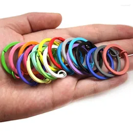 Keychains 10-20pcs/Pack Colorful Key Ring Chain Accessories 30mm Round Split Keychain DIY Metal Holder Rings Wholesale