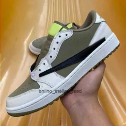 1S TS 1 Low Womens Sneakers كرة السلة Golf Golf Mens Travis Jack Fragment FZ3124-200 Trained Olive Trainers Shoes Cactsus CJHSO