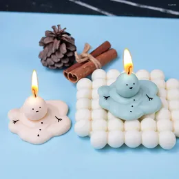 Ferramentas de artesanato Natal derretendo boneco de neve vela molde de silicone bonito ornamento de alce fazendo suprimentos resina cimento concreto molde de cozimento