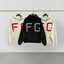 Hoodies للرجال أساسيات Pullover Season 7 AAA جودة الأزياء العلامة التجارية FG Flocked خطاب طباعة من النوع الثني قميص كبير الهيب هوب فضفاضة