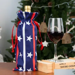 Party Decoration Wine Bottle Er For 4Th Of Jy Dstring Wrap Gift Bag Patriotic Party Dinner Table Decoration Drop Delivery Home Garden Dhflg