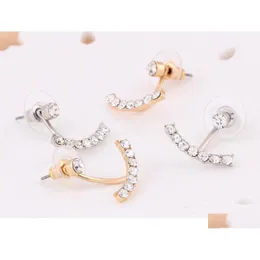 Orecchini a bottone Brincos Pendientes Orecchinigioielli da sposa Sier Gold Channel Drop Delivery Dhiis