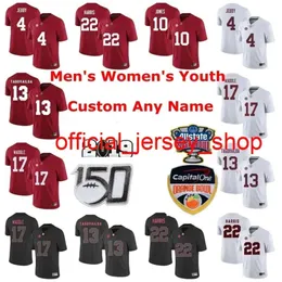 Футбольные майки колледжа Alabama Crimson Tide Kids Youth Tua Tagovailoa Jersey Джерри Джуди Джейлен Уоддл Наджи Харрис Красный Custom Stitc H High igh