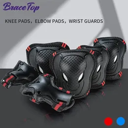 6Pcs/Set Kids Children Outdoor Sports Protective Gear Knee Elbow Pad Riding Wrist Guards Roller Skating Safety Leg Protection 240124
