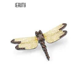 Pins, Brooches Pins Brooches Gems Beauty Dragonfly Natural Sky Blue Topaz Peridot Brooch For Women Real 925 Sterling Sier Trendy Fine Dht20