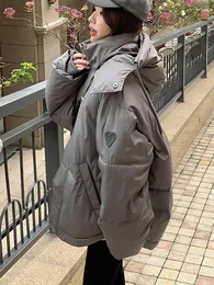 Kadın Trençkotları Ceket Parka Kış Puffer Kapşonlu Kalın Sıcak Kadın Down Pamuk Ceket Fermuarı Yastıklı Kalınlaştırma Dış Giyim Abrigos de Plumas