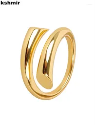 Clusterringe Kshmir 2024 Geometrischer Ring Weiblicher europäischer und amerikanischer Modetrend Cool High Sense Einfache Accessoires Schmuck Geschenke