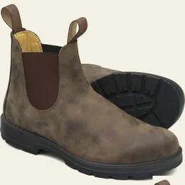 Boots retro läder fotled män chelsea boot casual plattform skor man våren vinter glid på par stövlar handgjorda botiner släpp del dhd5t