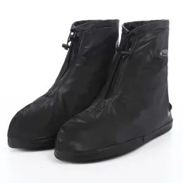 Black Zipper Cover For Shoes Boots Unisex Men Women Transparent Galoshes Reusable Clear Shoe Covers Waterproof Rain 240125