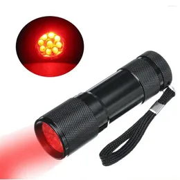 Flashlights Torches 9 Led Red Light Mini Flashlight Portable Torch For Astronomy Navigation Night Vision 625nm Flash Outdoor Lighting
