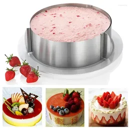 Baking Moulds Holaroom 16-30cm Adjustable Cake Layered Slicer Stainless Steel Retractable Circular Mousse Ring Cut Tool Round Cutter