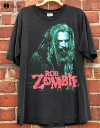Camisetas masculinas 2001 Rob Zombie The Sinister Urge Camiseta Tour Gráfico Unissex Camisa Preta