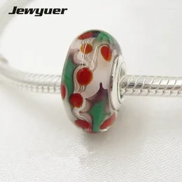 Loose Gemstones Christmas Beads Holly With White Red And Green Murano Glass Bead 925 Sterling Silver Jewelry Fit Charms Bracelets Necklaces