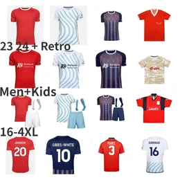 2023 2024 Nottingham Futbol Jersey Gibbs Beyaz Awoniyi Grabban Johnson Surridge Forest Ameobi Mighen Krovinovic Williams Lingard 94 95 Erkek Çocuk Futbol Gömlek 4xl