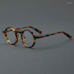 Solglasögon ramar modedesign runda acetatglasögon ram färgglada högkvalitativa handgjorda män kvinnor recept myopia optisk retro
