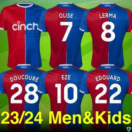 23 24 Crystal Palac Soccer Jerseys -Olise, Eze, Adoward, Doucoure, Lerma Editions.Premium för fans - Hem, Kits, Kids 'Collection. Olika storlekar Anpassningsnamn, nummer