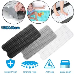 Non-Slip Bath Tub Mats Toilet Floor Rugs Home Shower Bathroom Carpets Bathroom Corner Shower Mat Suction Cup Drain Hole 100*40cm 240129