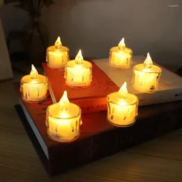 야간 조명 LED 촛불 플라미리스 램프 시뮬레이션 아크릴 차 배터리 작동 파티 홈 장식을위한 눈물 조명