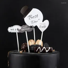 Narzędzia do ciasta 4pcs/torba Wszystkiego urodzin Tata Topper Day Day Decoration I Love You Cupcake Toppers Party