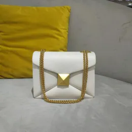 Bolsas de noite de couro de luxo designer bolsa de couro dourado grande rebite corrente ombro pequena bolsa moda verde sacola crossbody mulheres 2024