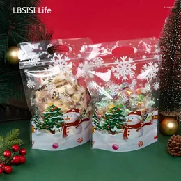 Geschenkpapier LBSISI Life 50 Stück Weihnachtssüßigkeiten Transparente Schneeflockenbeutel Verpackung Kekse Snack Frühlingsfest Kinderpartyzubehör