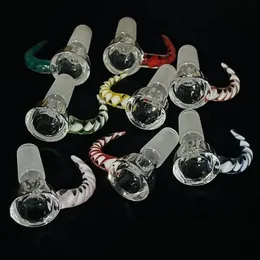 Horn snow bowl 14mm glass bowl Male Joint Handle Beautiful Slide bowl piece smoking Accessories For Bongs Water Pipes