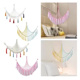 Tapisserier Netarrangör fylld djurhammock Plush Toy Macrame Boho stor kapacitet för dekor barn lekrum sovrum