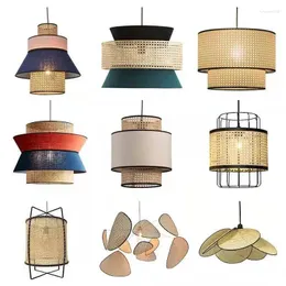 Pendant Lamps ZK50 Rattan Chandelier Living Room Modern Creative Personality Linen Dining Bedroom El Restaurant