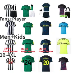 Novos castelos 23/24 TONALI camisas de futebol WILSON ISAK Trippier BARNES GORDON Camisa de futebol Goleiro 2023 2024 Home Away 3º BRUNO G. Homens Kit Infantil Versão 4XL