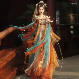 ステージウェア2024 Dunhuang Hanfu Memale Dance Han Elements Tianzhu Princess西部地域中国の伝統的なコスチュームエキゾチックなスタイル