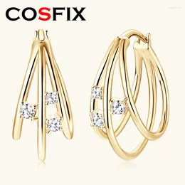 Stud Earrings COSFIX Moissanite Hoop For Women S925 Silver Earring Luxury Women's 2024