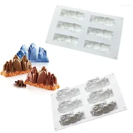 Bakformar 6 Cavity Mountain Silicone Cake Mold For Mousse Chiffon Chocolate Cheese Glass Pudding Dessert Bakeware Pan Decorating