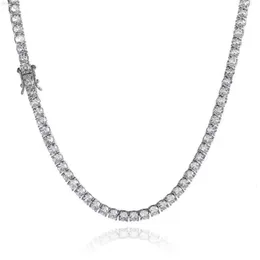 3mm 4mm 5mm 6.5mm S925 Sterling Silver Moissanite Tennis Chain Bracelet Necklace Punk Hip Hop Jewelry Bracelet