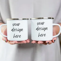 Tazze Regalo personalizzato Parole personalizzate Divertenti tazze da caffè smaltate da viaggio Tazza creativa e carina nordica Kawaii per il tè autunnale