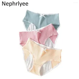 Women's Panties Cotton Striped Ladies Underwear Breathable Sexy Mid Waist Briefs Physiological Period Leak Proof Menstrual