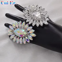 Grandi dimensioni 5.2 * 7.3 cm ovali grandi donne anelli gioielli regolabili sfilata di moda anello per gioielli da sposa gioielli con strass di cristallo 240202